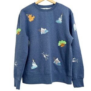 Disney Blue Sweatshirt with Embroidered Designs